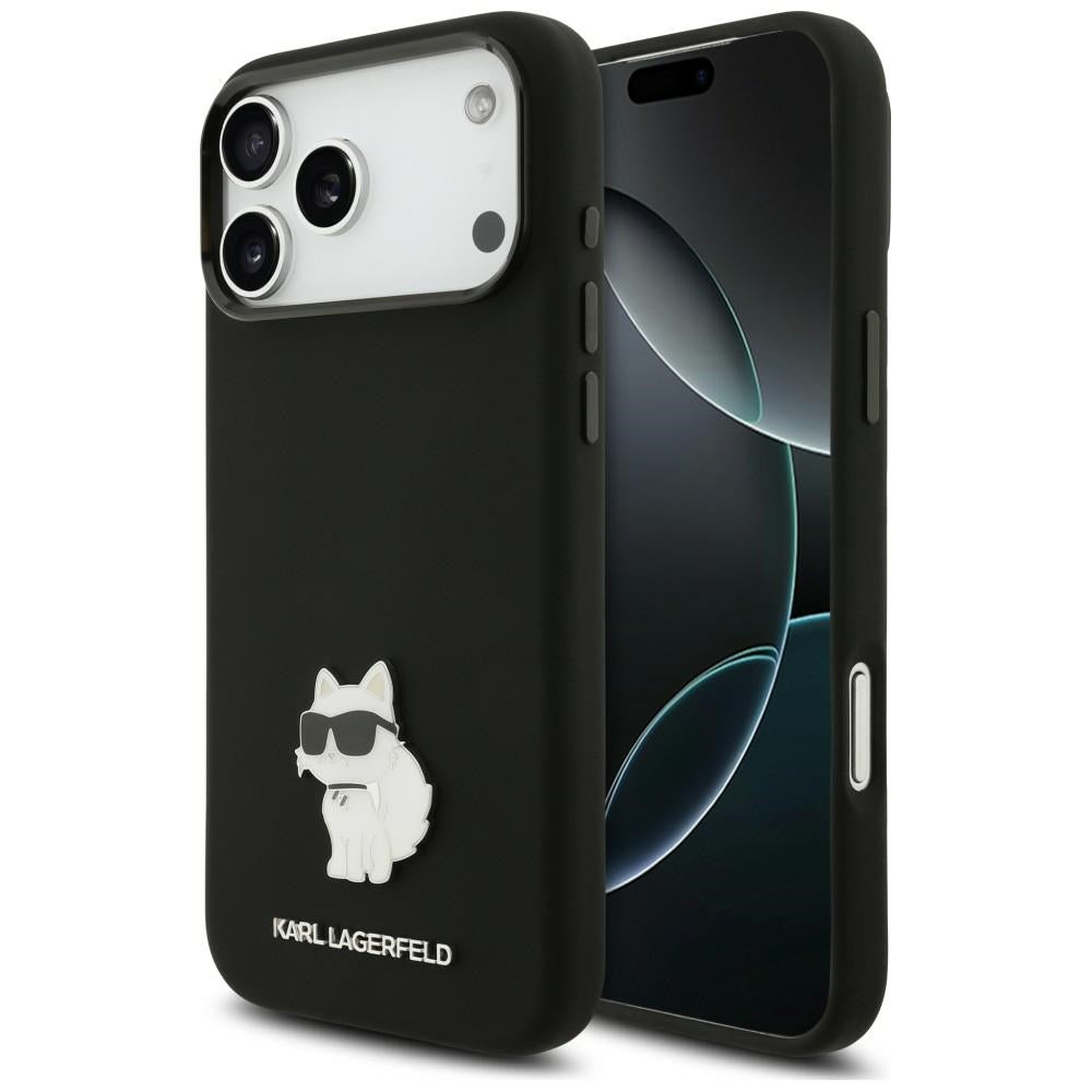 Hoesje voor Apple iPhone 18 Pro Max / 17 Pro Max, Karl Lagerfeld, Choupette Metal Pin, zwart