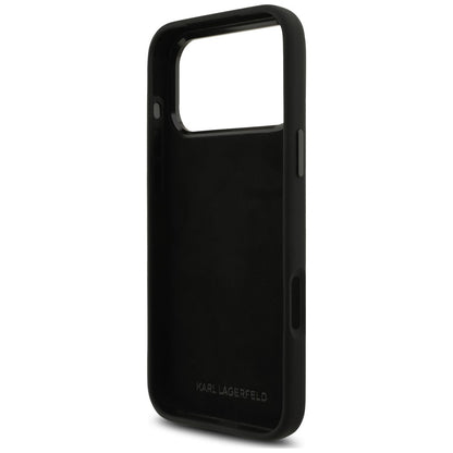 Hoesje voor Apple iPhone 18 Pro Max / 17 Pro Max, Karl Lagerfeld, Choupette Metal Pin, zwart