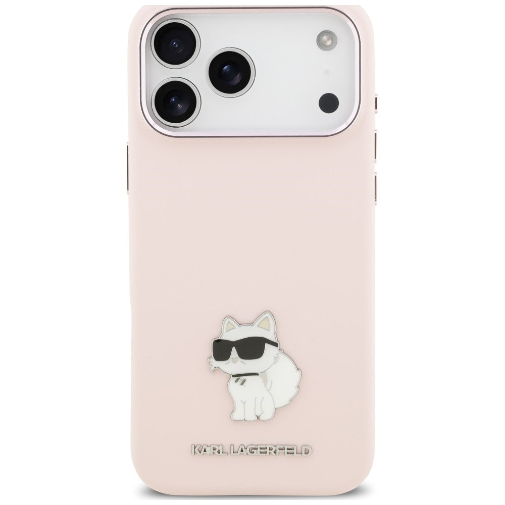 Hoesje voor Apple iPhone 18 Pro Max / 17 Pro Max, Karl Lagerfeld, Choupette Metal Pin, roze
