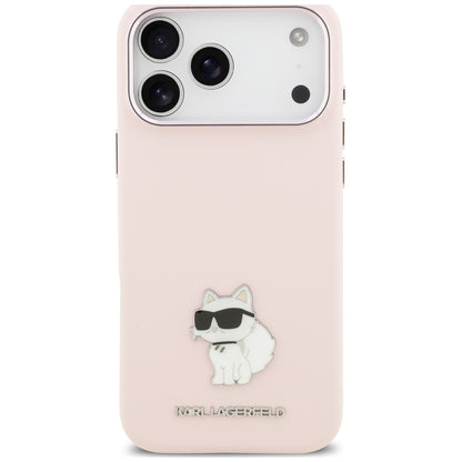 Hoesje voor Apple iPhone 18 Pro Max / 17 Pro Max, Karl Lagerfeld, Choupette Metal Pin, roze