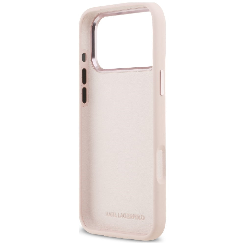 Hoesje voor Apple iPhone 18 Pro Max / 17 Pro Max, Karl Lagerfeld, Choupette Metal Pin, roze