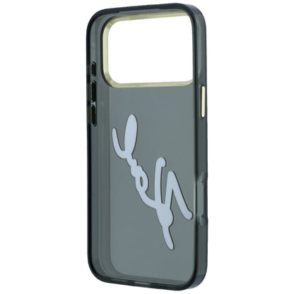 Hoes voor Apple iPhone 18 Pro Max / 17 Pro Max, Karl Lagerfeld, IML Big Signature Resin Logo Metal Frame, Zwart
