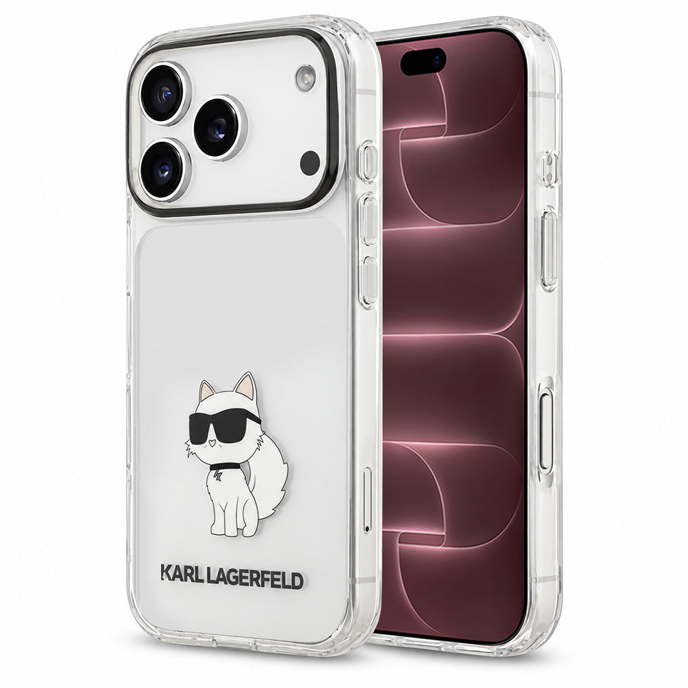 Hoesje voor Apple iPhone 18 Pro Max / 17 Pro Max, Karl Lagerfeld, IML Choupette NFT, transparant