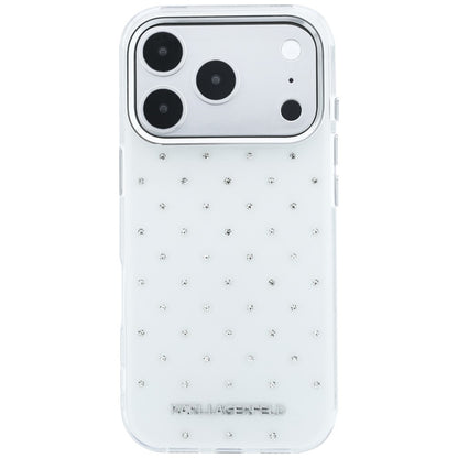 Hoes voor Apple iPhone 18 Pro Max / 17 Pro Max, Karl Lagerfeld, IML Strass-steentjes en Verchroomd Logo, Wit