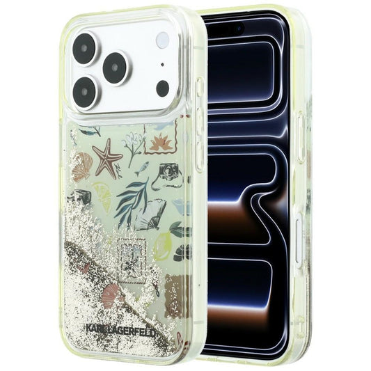 Hoesje voor Apple iPhone 18 Pro Max / 17 Pro Max, Karl Lagerfeld, Liquid Glitter Beach and Sand, Beige