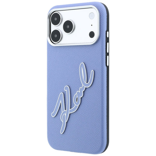 Hoes voor Apple iPhone 18 Pro Max / 17 Pro Max, Karl Lagerfeld, Smooth Big Resin Signature Logo, Bleu
