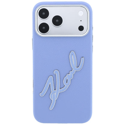 Hoes voor Apple iPhone 18 Pro Max / 17 Pro Max, Karl Lagerfeld, Smooth Big Resin Signature Logo, Bleu
