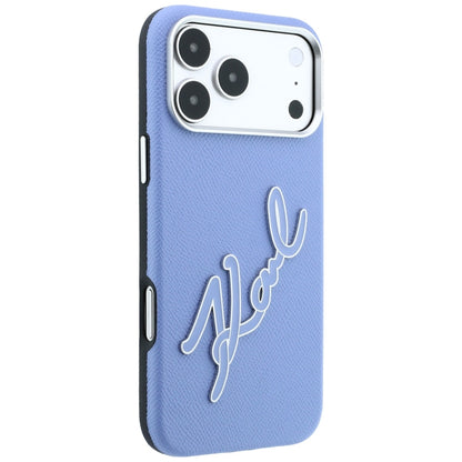 Hoes voor Apple iPhone 18 Pro Max / 17 Pro Max, Karl Lagerfeld, Smooth Big Resin Signature Logo, Bleu