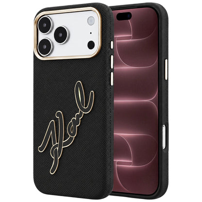 Hoes voor Apple iPhone 18 Pro Max / 17 Pro Max, Karl Lagerfeld, Smooth Big Resin Signature Logo, Zwart