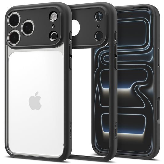 Telefoonhoesje voor Apple iPhone 18 Pro Max / 17 Pro Max, Spigen, Ultra Hybrid, Mat Zwart ACS12117