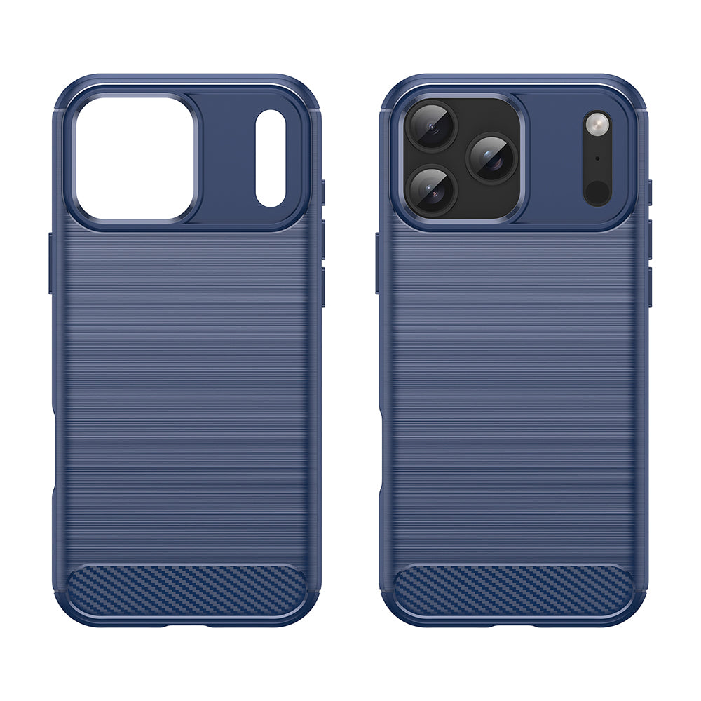 Hoes voor Apple iPhone 18 Pro Max / 17 Pro Max, Techsuit, Carbon, Blauw