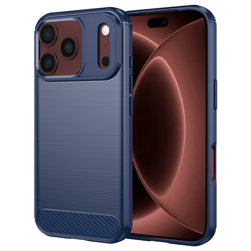 Hoes voor Apple iPhone 18 Pro Max / 17 Pro Max, Techsuit, Carbon, Blauw