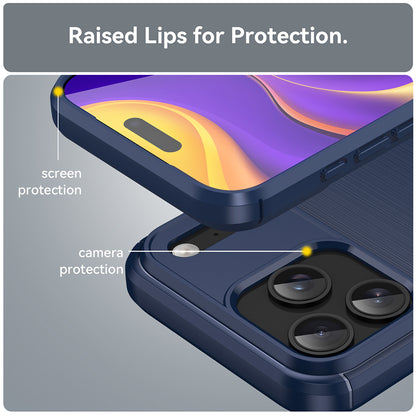 Hoes voor Apple iPhone 18 Pro Max / 17 Pro Max, Techsuit, Carbon, Blauw