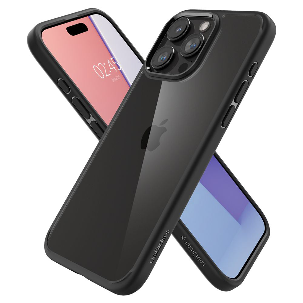 Beschermhoes voor Apple iPhone 15 Pro, Spigen, Ultra Hybrid, zwart ACS06713