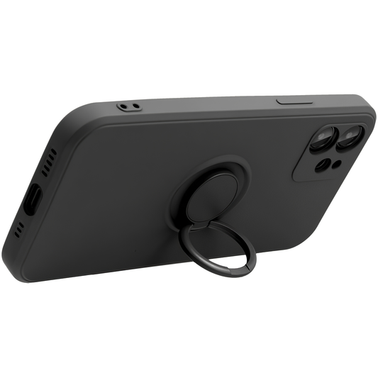 Hoesje voor Apple iPhone 16 Pro Max, OEM, Silicone Ring, Zwart