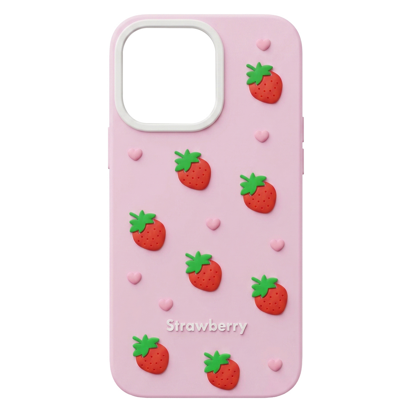 Hoesje voor Apple iPhone 12 / 12 Pro, OEM, Aardbei, Roze