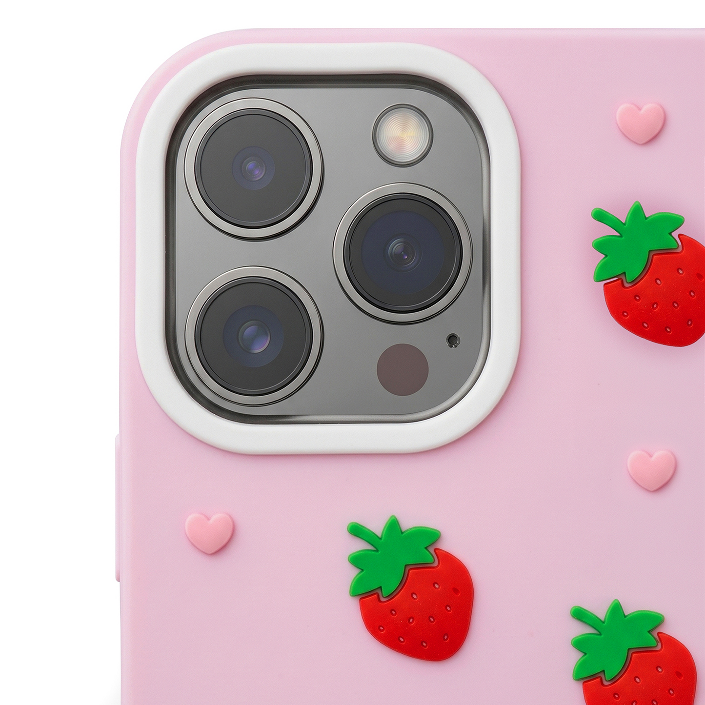 Hoesje voor Apple iPhone 12 / 12 Pro, OEM, Aardbei, Roze