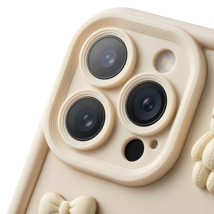 Hoesje voor Apple iPhone 16 Pro Max, OEM, Ultra Trendy 3D Bear, Beige
