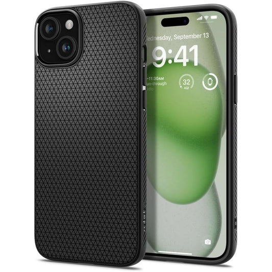 Case for Apple iPhone 15 Plus, Spigen, Liquid Air Matte, Black ACS06650