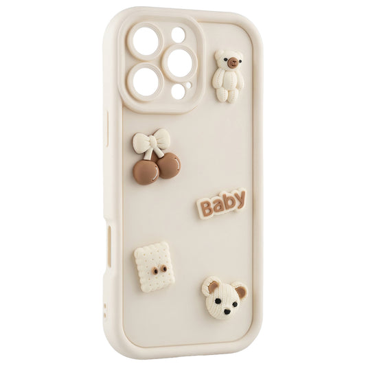 Hoesje voor Apple iPhone 13, OEM, Ultra Trendy 3D Bear, Beige