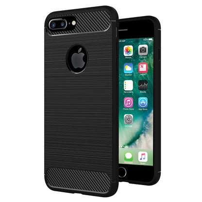 Hoes voor Apple iPhone 7 Plus, Techsuit, Carbon, Zwart