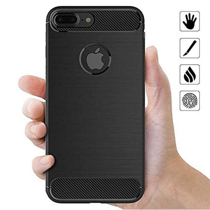 Hoes voor Apple iPhone 7 Plus, Techsuit, Carbon, Zwart