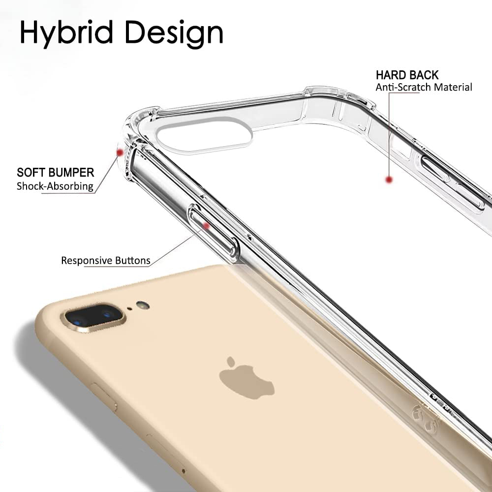 Hoesje voor Apple iPhone 8 Plus / 7 Plus, Techsuit, Schokbestendig Transparant