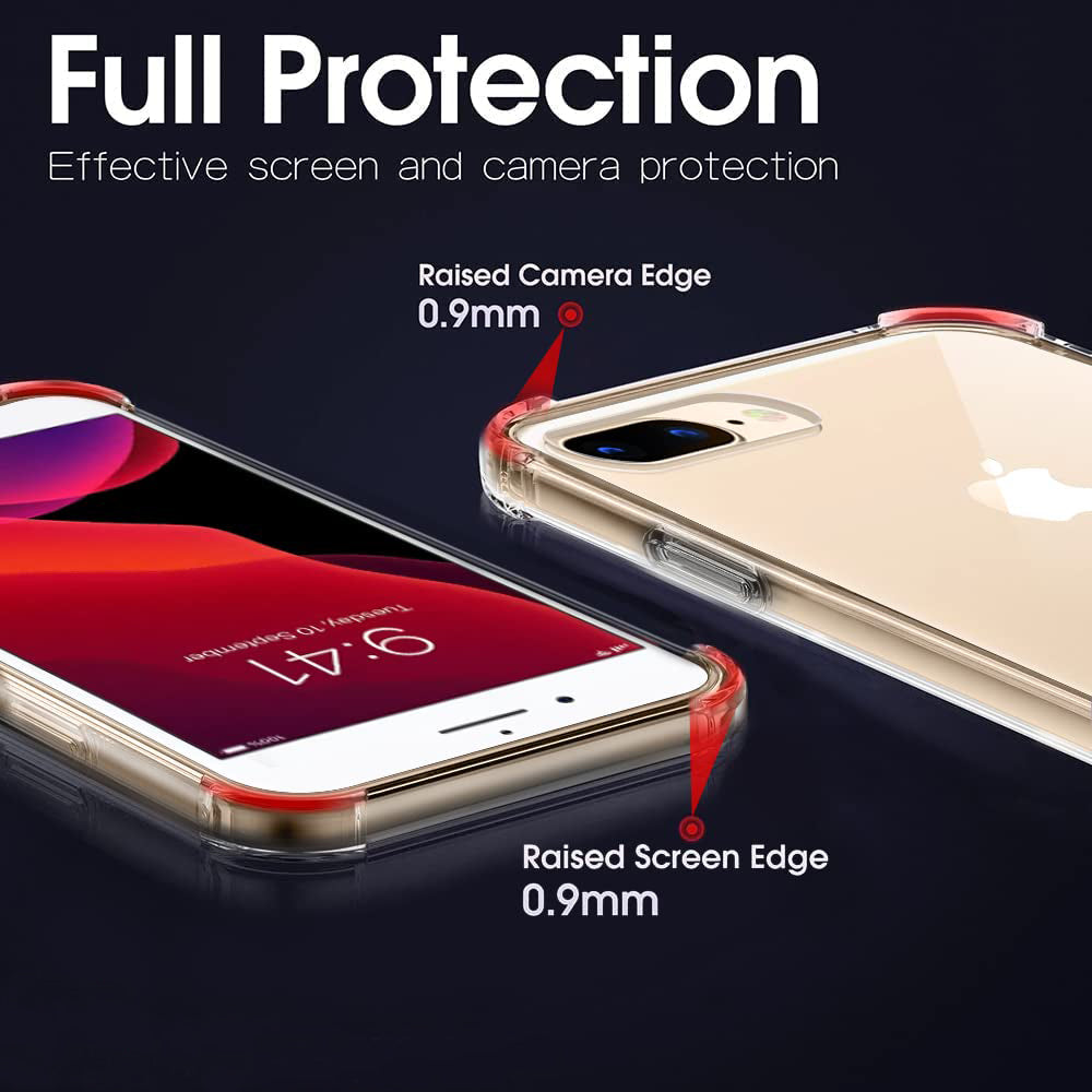 Hoesje voor Apple iPhone 8 Plus / 7 Plus, Techsuit, Schokbestendig Transparant