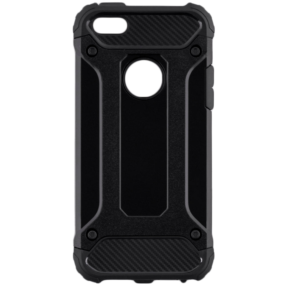Hoes voor Apple iPhone SE (2016) / 5 / 5s, Techsuit, Hybrid Armor, Zwart