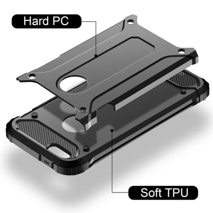 Hoes voor Apple iPhone SE (2016) / 5 / 5s, Techsuit, Hybrid Armor, Zwart
