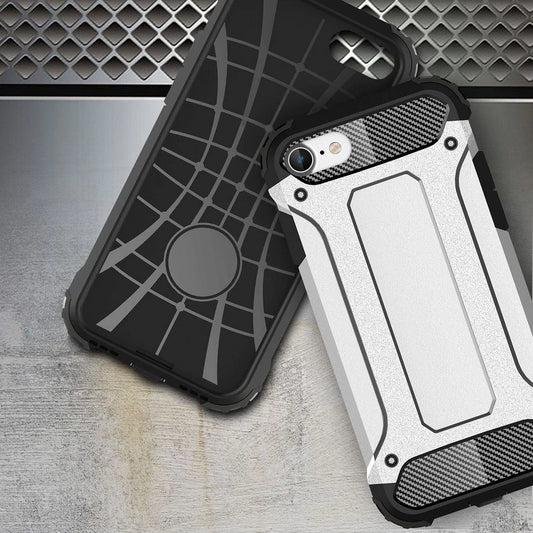 Hoes voor Apple iPhone SE (2022) / SE (2020) / 8 / 7, Techsuit, Hybrid Armor, Zwart