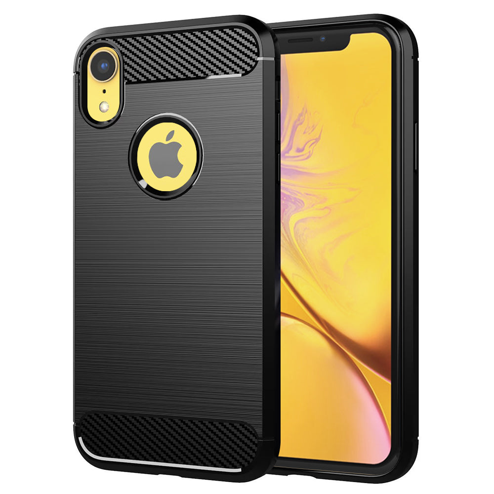 Hoes voor Apple iPhone XR, Techsuit, Carbon, Zwart