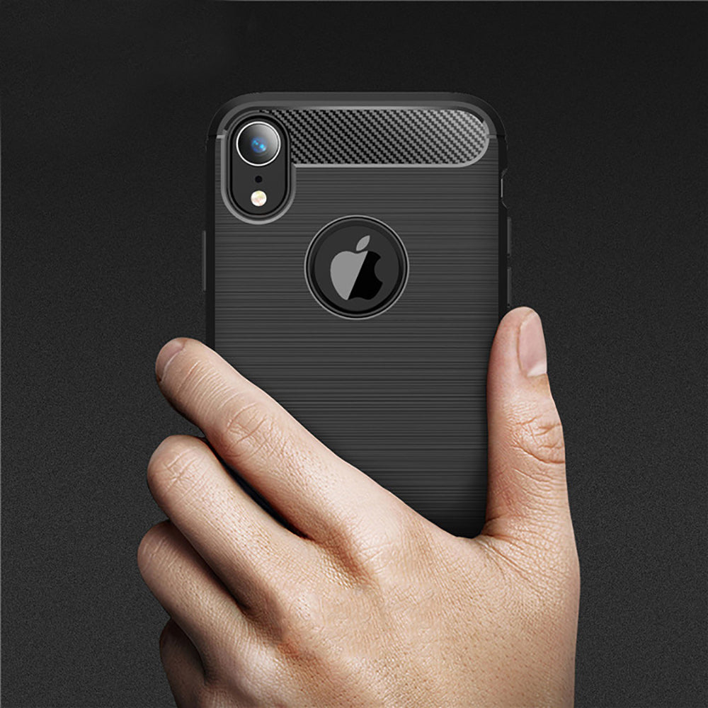 Hoes voor Apple iPhone XR, Techsuit, Carbon, Zwart