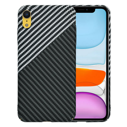 Hoes voor Apple iPhone XR, Techsuit, Carbonite FiberShell, Zwart Grijs