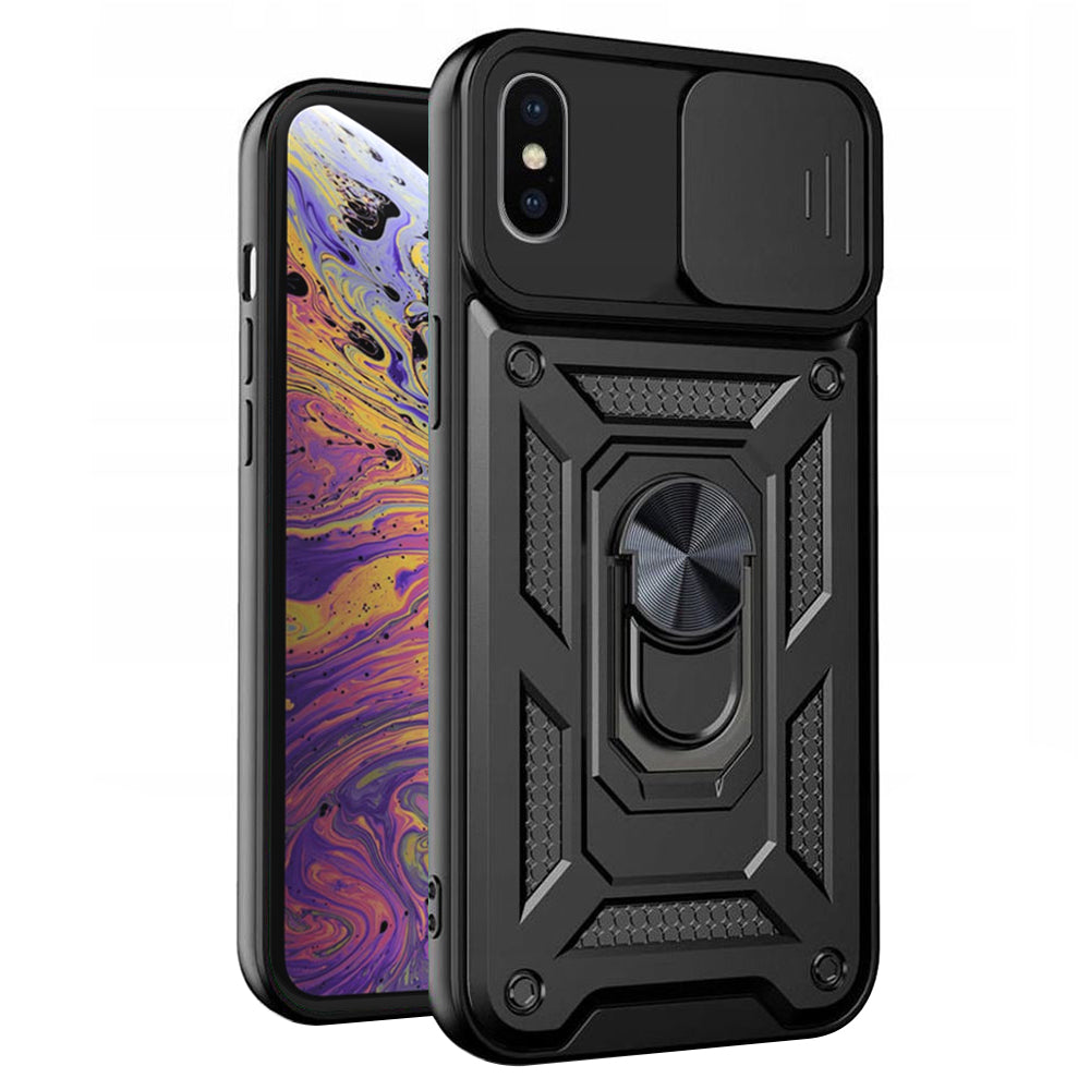 Hoes voor Apple iPhone XS Max, Techsuit, CamShield, Zwart