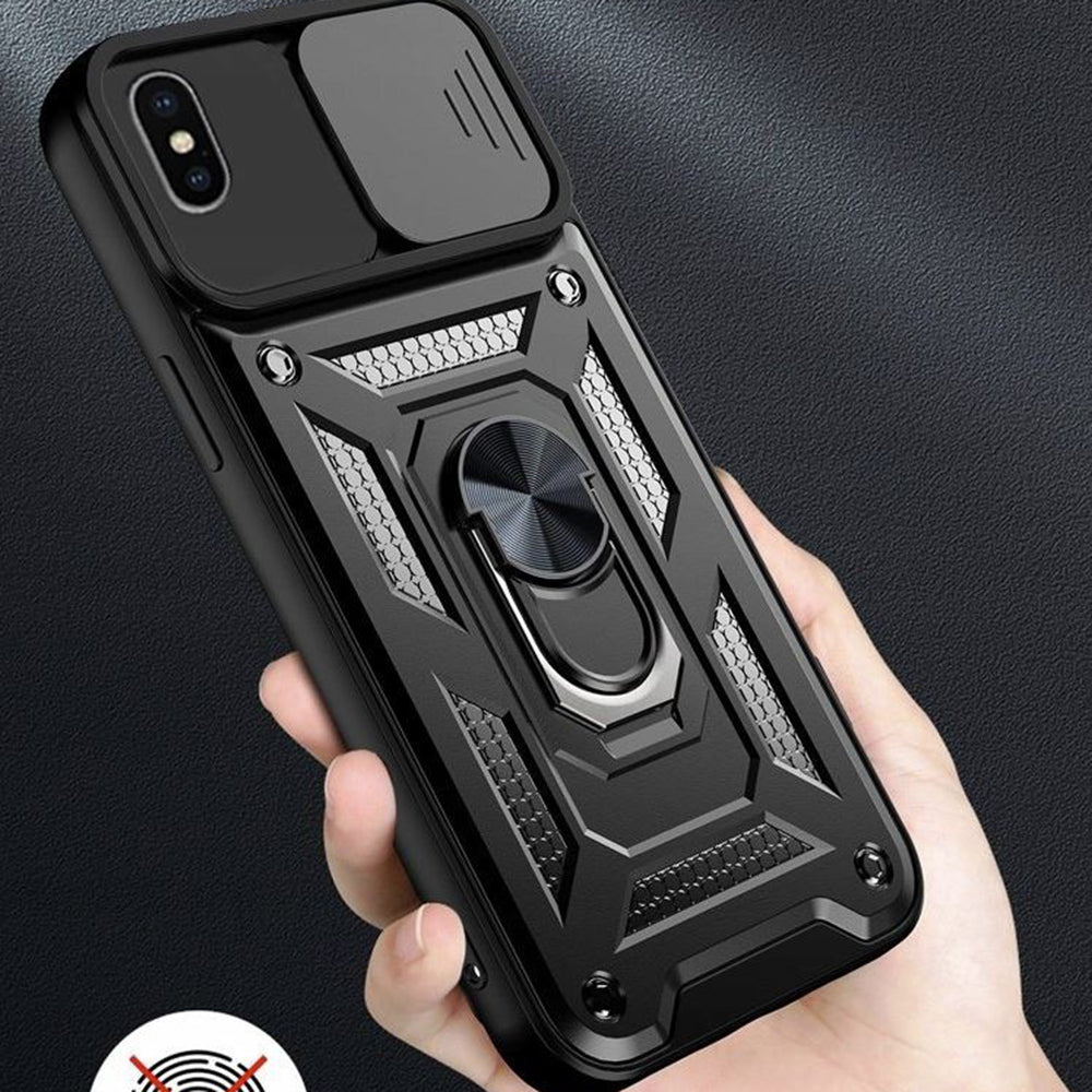 Hoes voor Apple iPhone XS Max, Techsuit, CamShield, Zwart