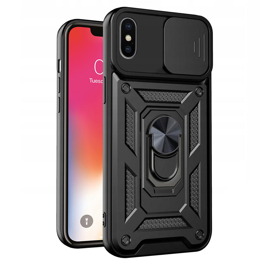 Hoes voor Apple iPhone XS / X, Techsuit, CamShield, Zwart
