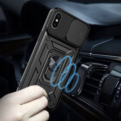 Hoes voor Apple iPhone XS / X, Techsuit, CamShield, Zwart