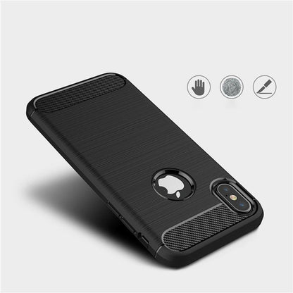 Hoes voor Apple iPhone XS / X, Techsuit, Carbon, Zwart