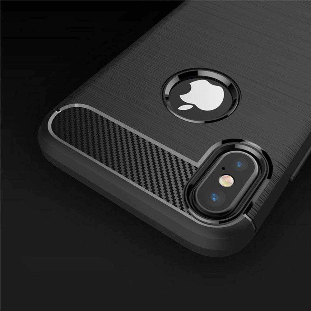 Hoes voor Apple iPhone XS / X, Techsuit, Carbon, Zwart