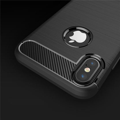 Hoes voor Apple iPhone XS / X, Techsuit, Carbon, Zwart