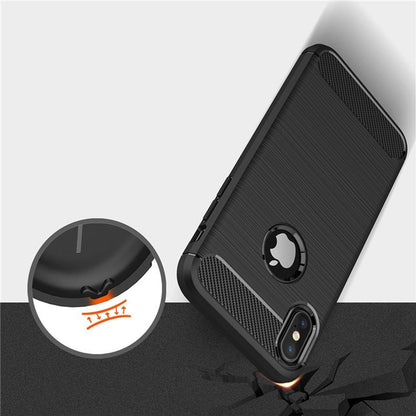 Hoes voor Apple iPhone XS / X, Techsuit, Carbon, Zwart