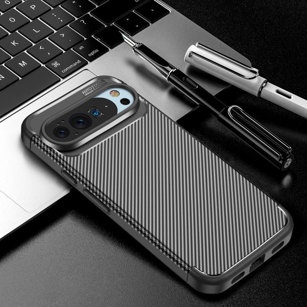 Hoes voor Google Pixel 10 Pro / 10, Techsuit, CarbonFiber, Zwart