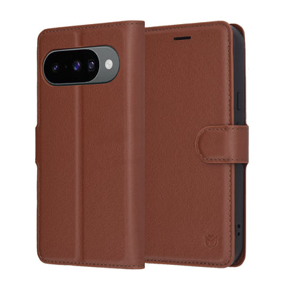 Hoes voor Google Pixel 10 Pro / 10, Techsuit, Leather Folio, Bruin