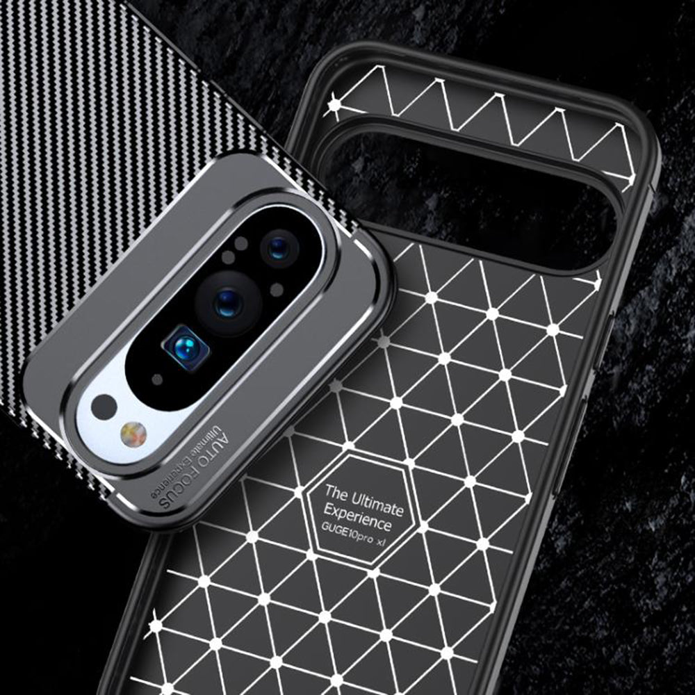 Case for Google Pixel 10 Pro XL, Techsuit, CarbonFiber, Black