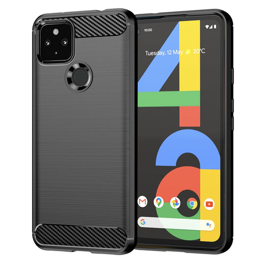 Hoes voor Google Pixel 4a 5G, Techsuit, Carbon, Zwart