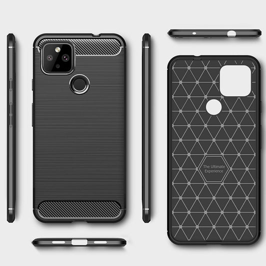 Hoes voor Google Pixel 4a 5G, Techsuit, Carbon, Zwart