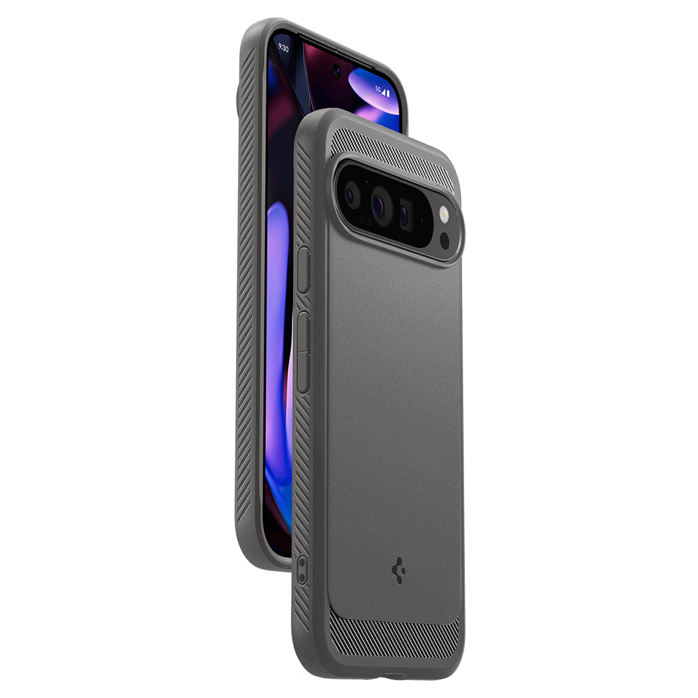 Hoes voor Google Pixel 9 Pro XL, Spigen, Rugged Armor, Grijs ACS07784