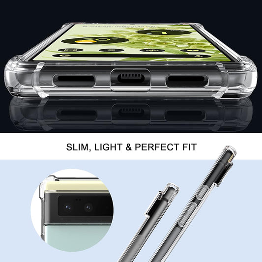 Hoes voor Google Pixel 6 Pro, Techsuit, Schokbestendig Transparant