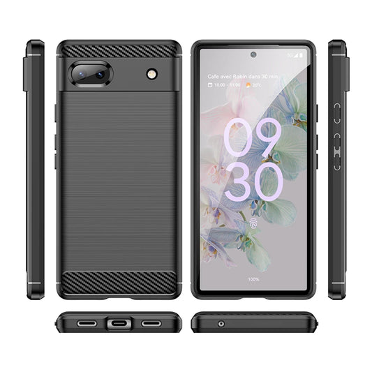 Hoes voor Google Pixel 6a, Techsuit, Carbon, Zwart